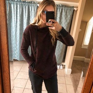 cowlneck maroon hoodie